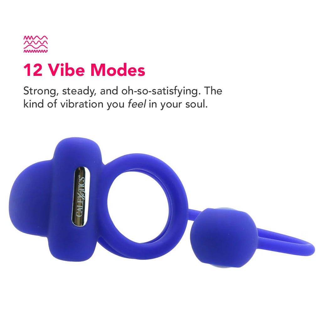 CalExotics Dual Rockin' Rim Enhancer Cock Ring in Blue - Vibrators - HoneyHugs Canada (View 3)