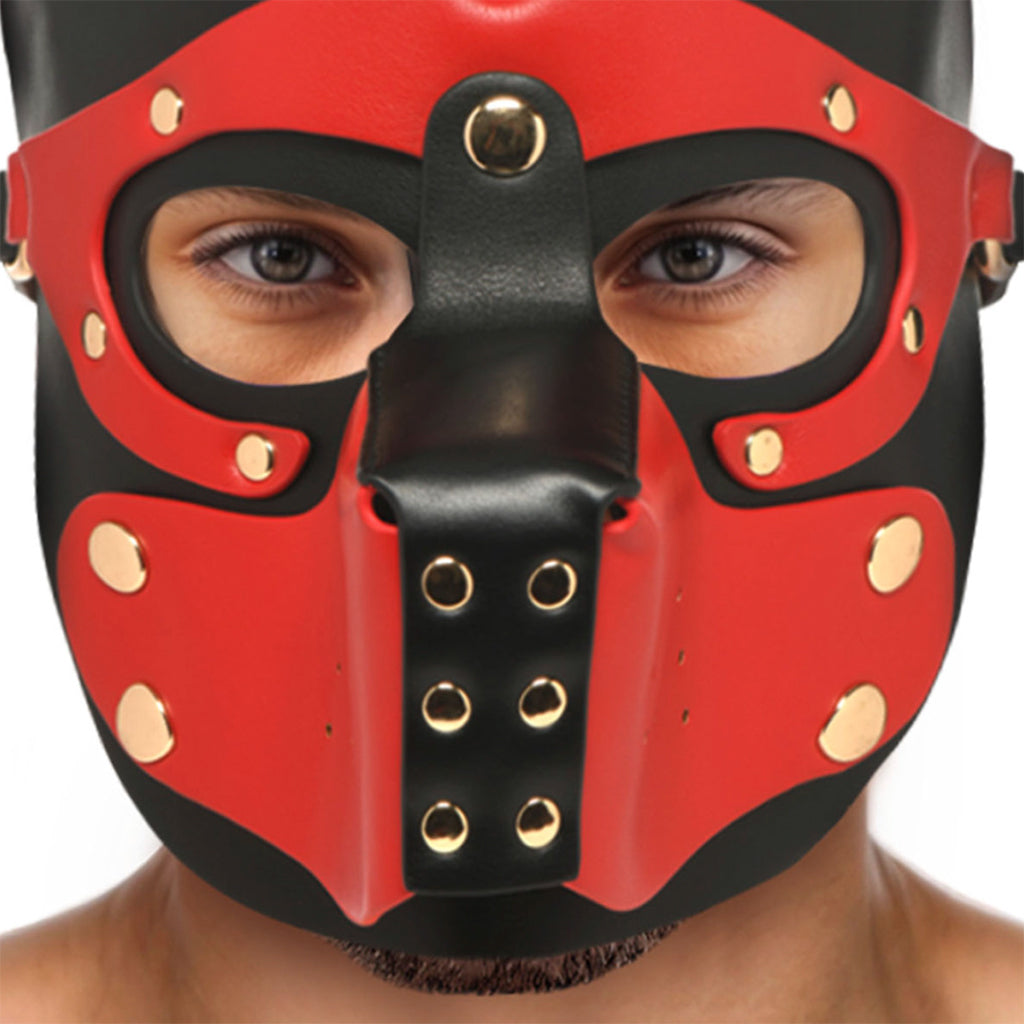 Master Series Luxe Vegan Leather Hound Hood with Detachable Muzzle