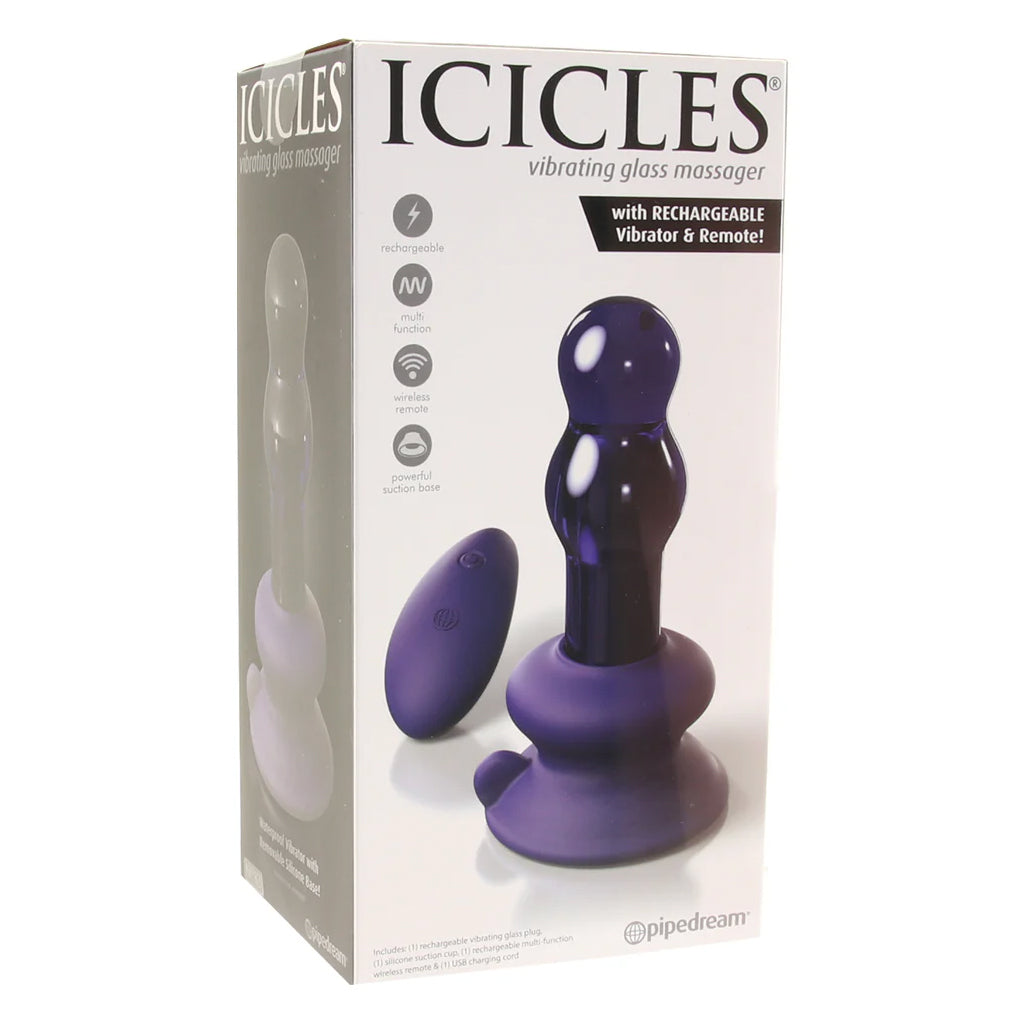 Icicles Icicles No.83 Vibrating Glass Plug in Purple - Vibrators - HoneyHugs Canada (View 8)