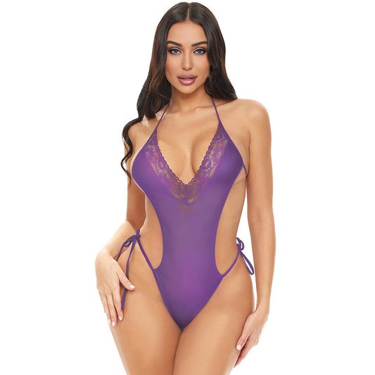 Electric Eel's Lilac Lace Bodysuit: Exquisite Allure & Seduction