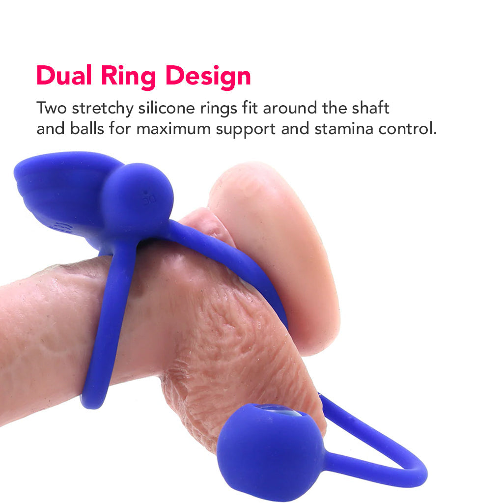 CalExotics Dual Rockin' Rim Enhancer Cock Ring in Blue - Vibrators - HoneyHugs Canada (View 2)