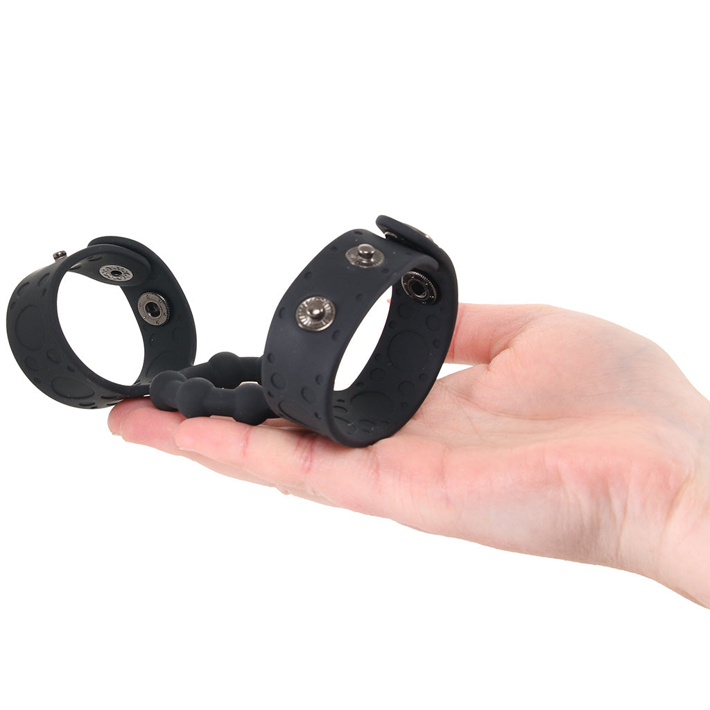 Elevate Every Sensation: Magic Beaded Cock Ring with Adjustable Ball Straps