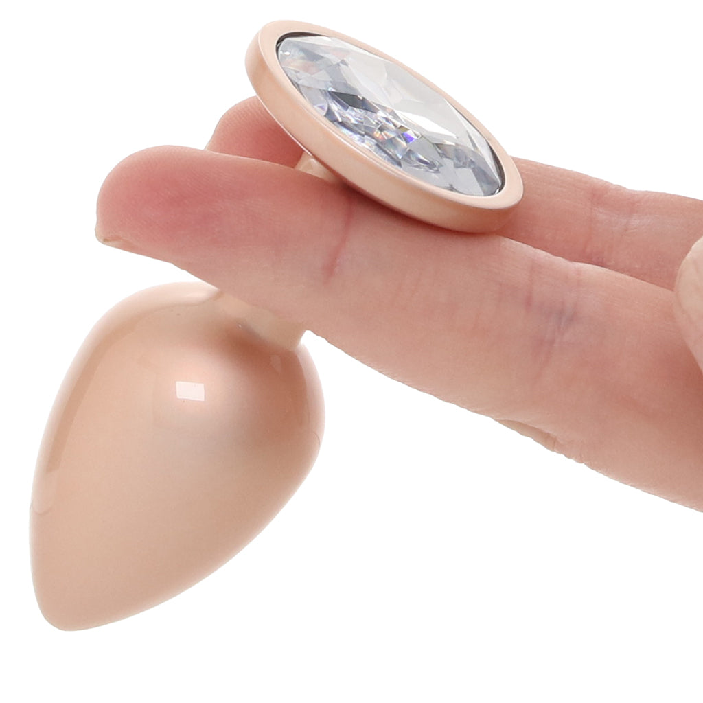 Rear Assets Small Metal Butt Plug in Champagne