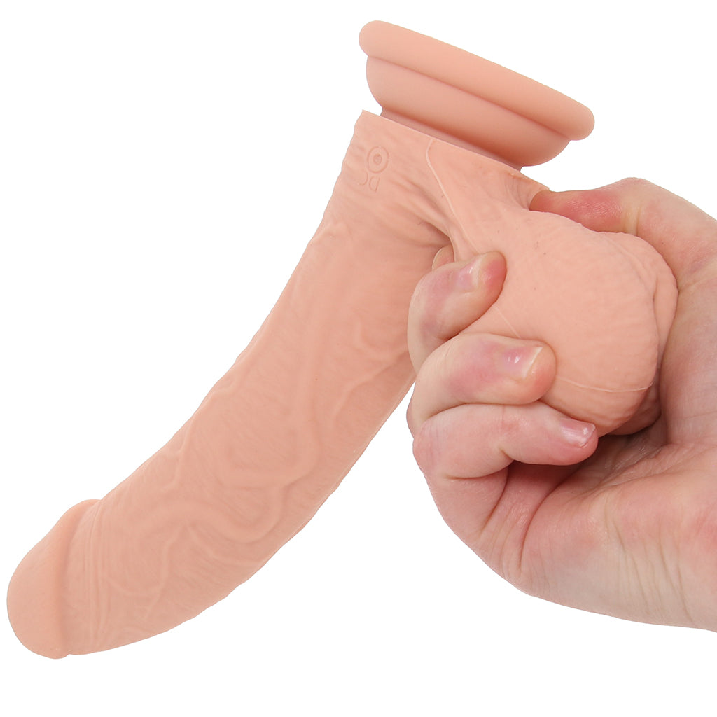 RealRock 8 Inch Vibrating Weighted Ballsy Dildo in Light