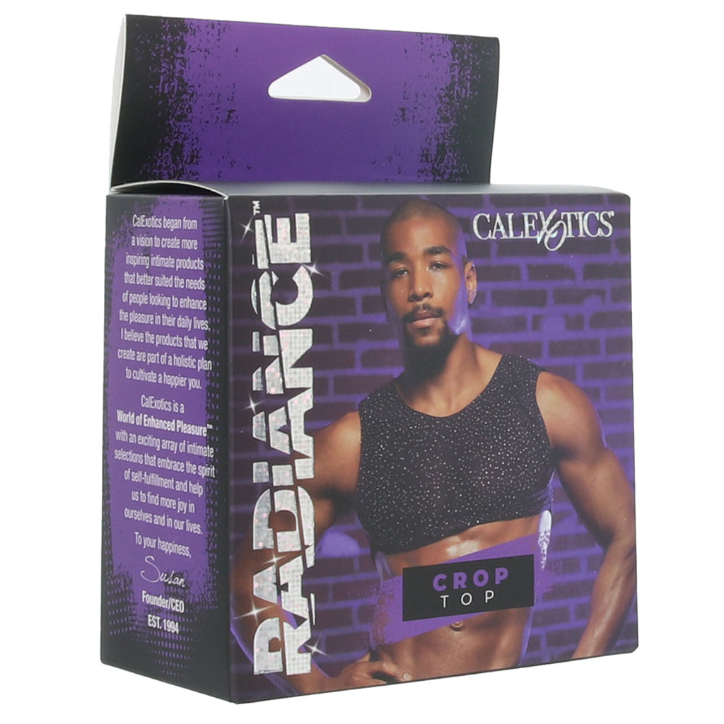 Radiance Crop Top: Dazzling Iridescent Rhinestone Mesh Lingerie