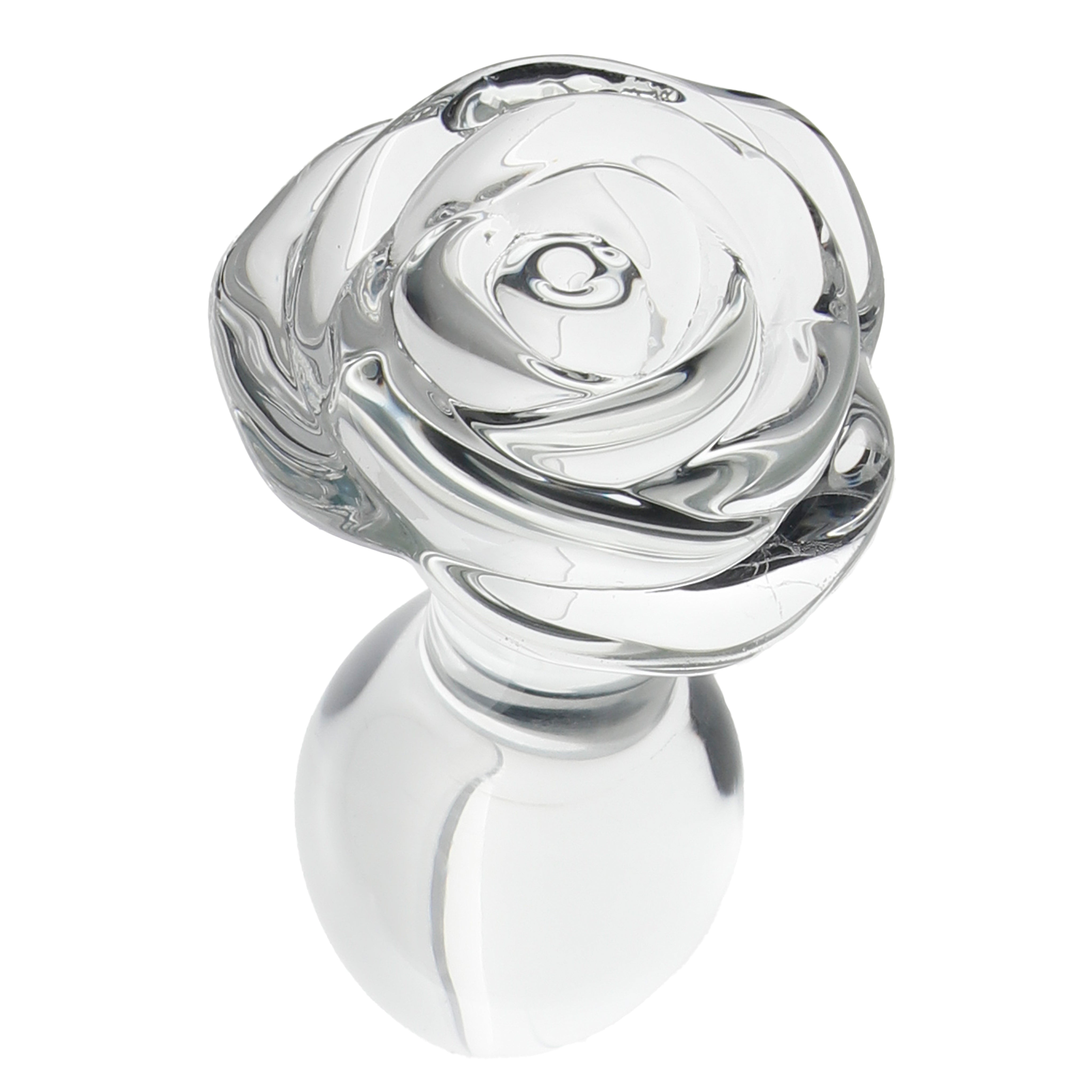 Clarity Utopian Bloom Glass Rose Butt Plug