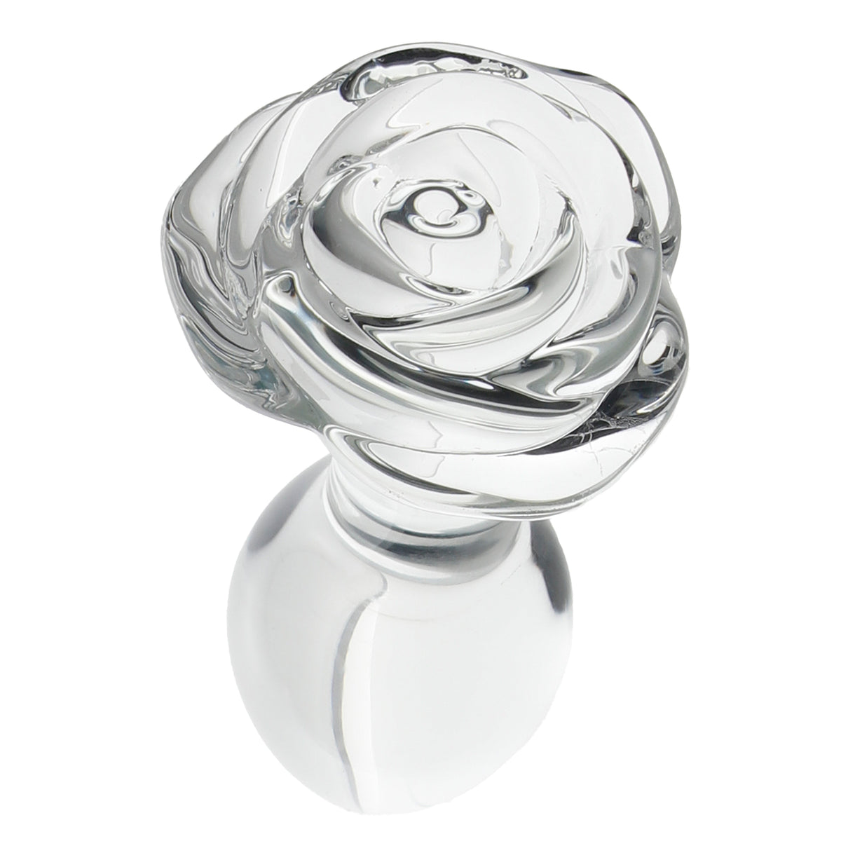 Clarity Utopian Bloom Glass Rose Butt Plug