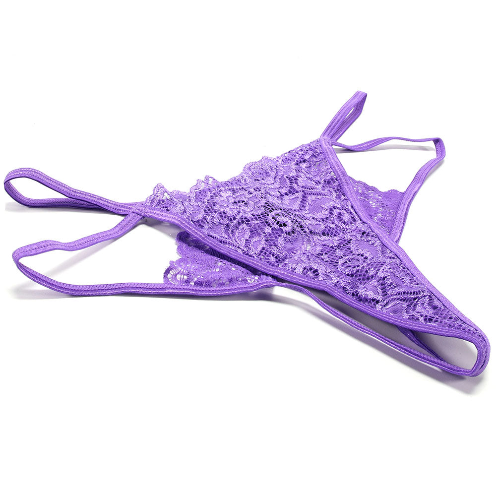 Elevate Intimacy: XL Purple Lace Open-Back Panty & Remote Love Egg Wearable Vibrator Set