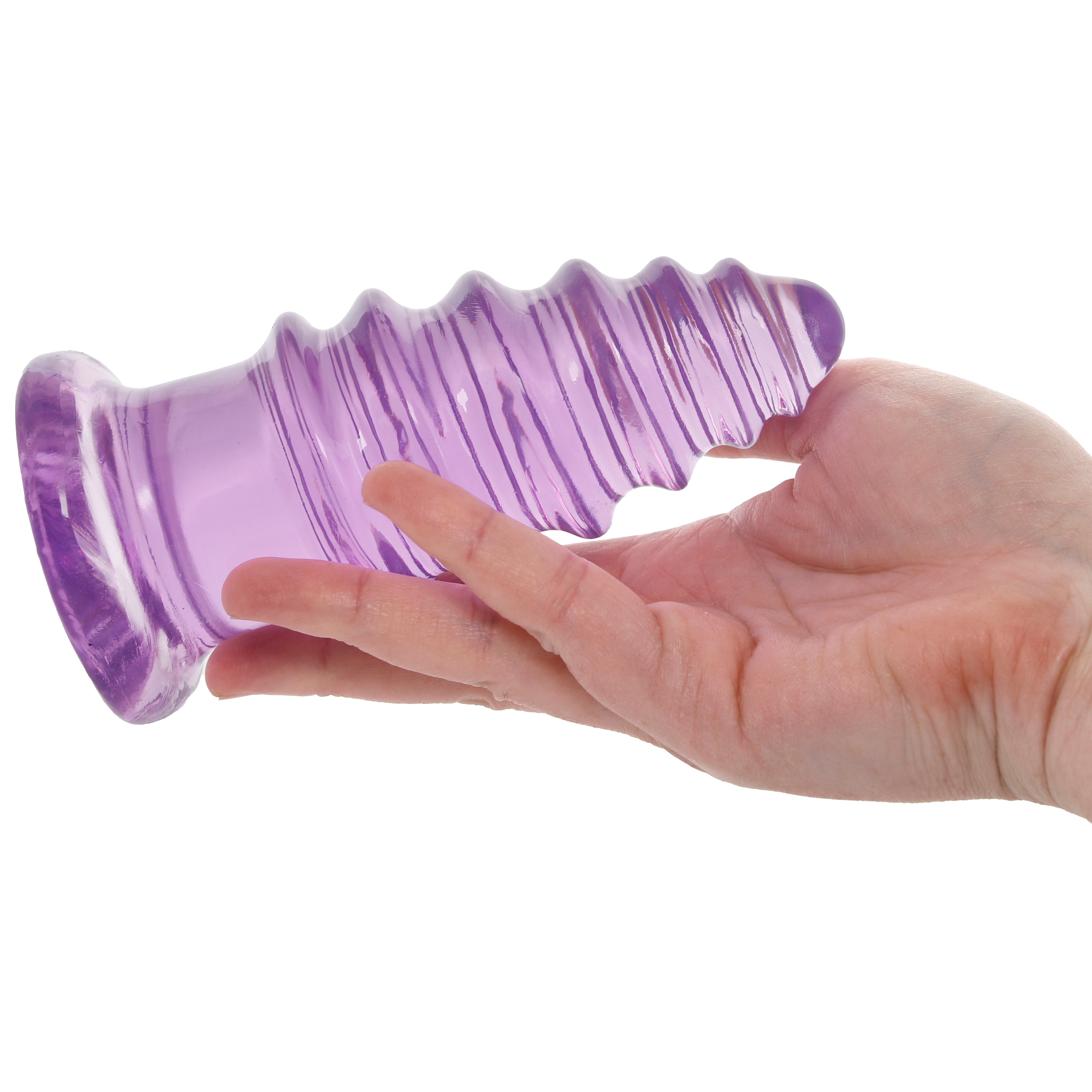 Crystal Jellies 6 Inch Anal Twist Butt Plug in Purple