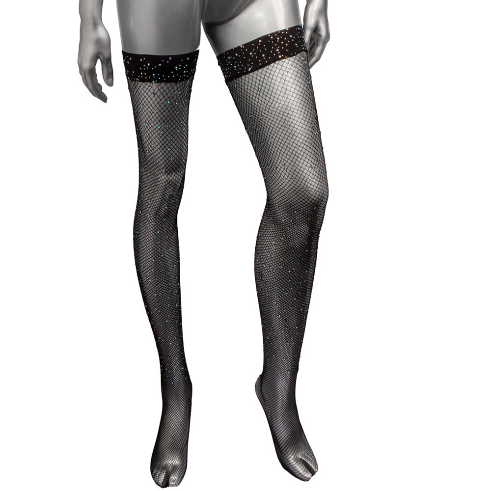 Radiance Thigh High Stockings: Sparkling Mesh & Endless Allure