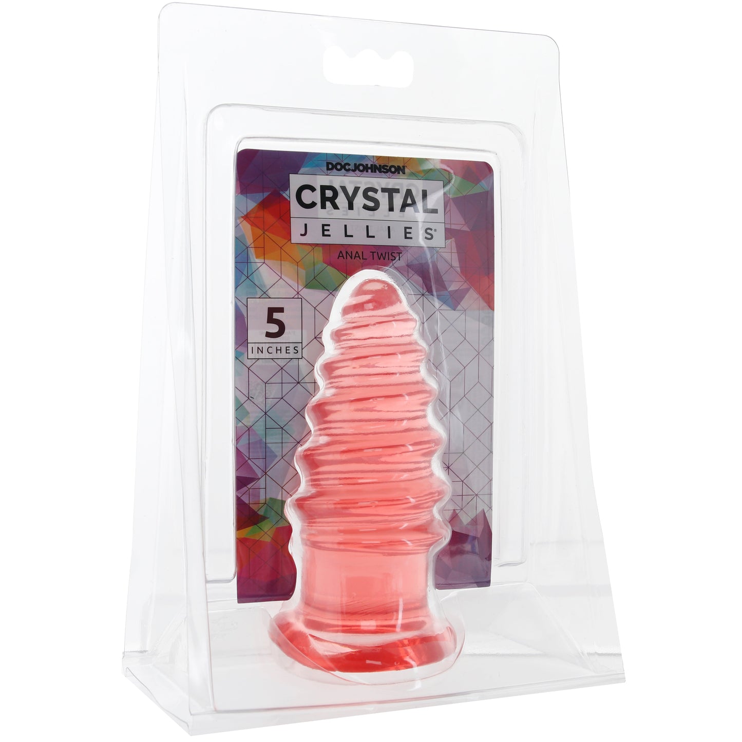 Crystal Jellies 5 Inch Anal Twist Butt Plug in Pink