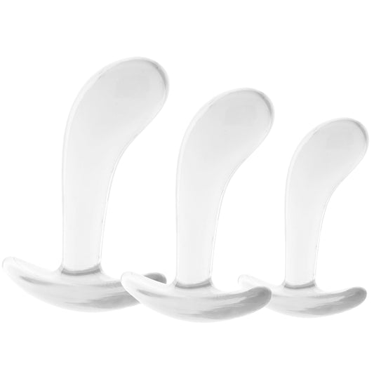 Crystal Jellies Curved Anal Trainer Set in Clear