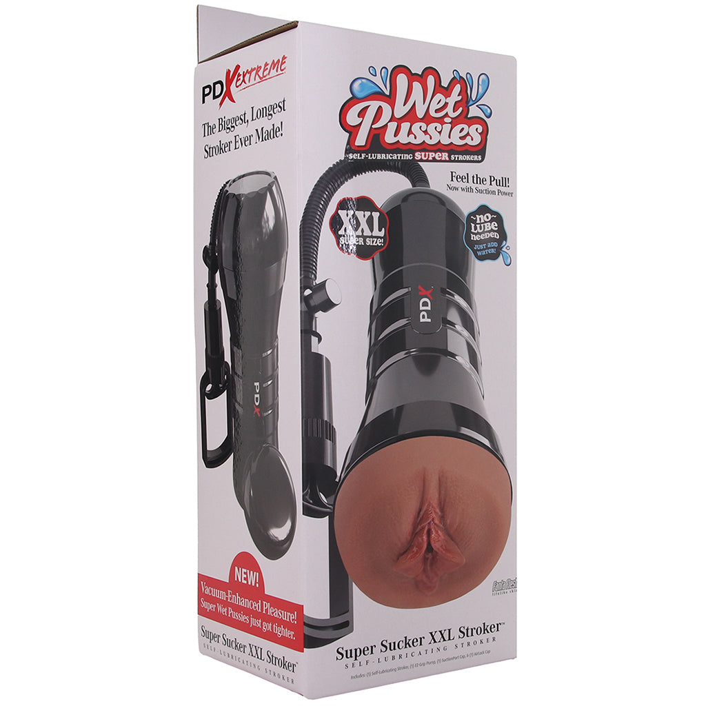 PDX Wet Pussies Super Sucker XXL Stroker in Brown