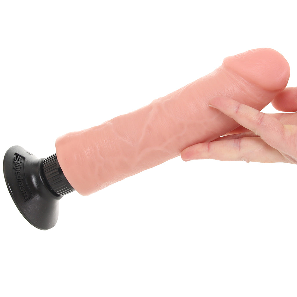 King Cock 8 Inch Vibrating Suction Dildo in Flesh