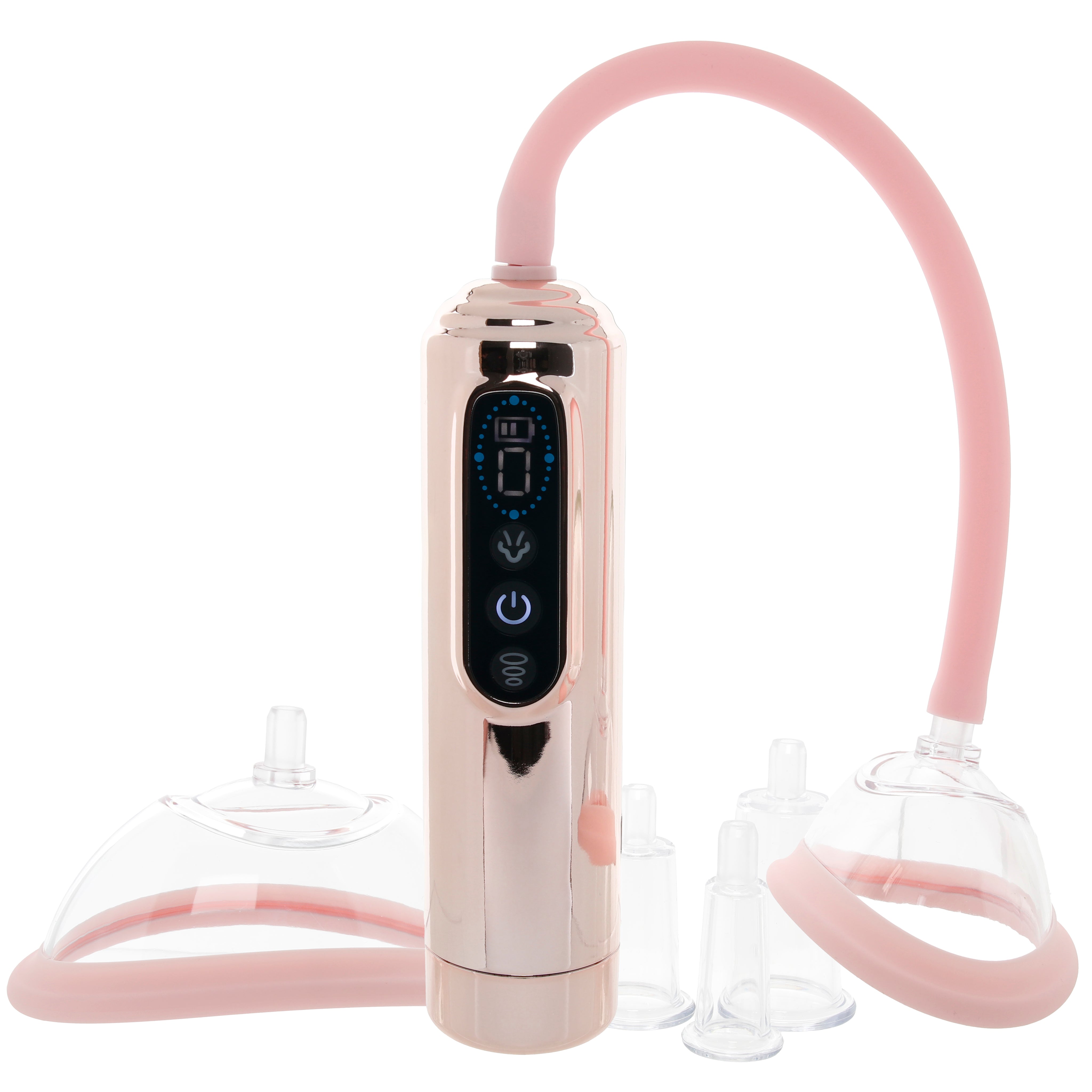 Pumped Vulva, Breast & Nipple Auto Suction Set in Rose