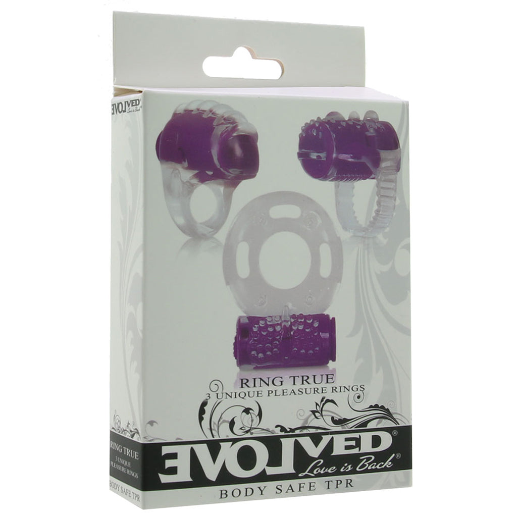Evolved Novelties Ring True Pleasure Set in Purple - Vibrators - HoneyHugs Canada (View 6)