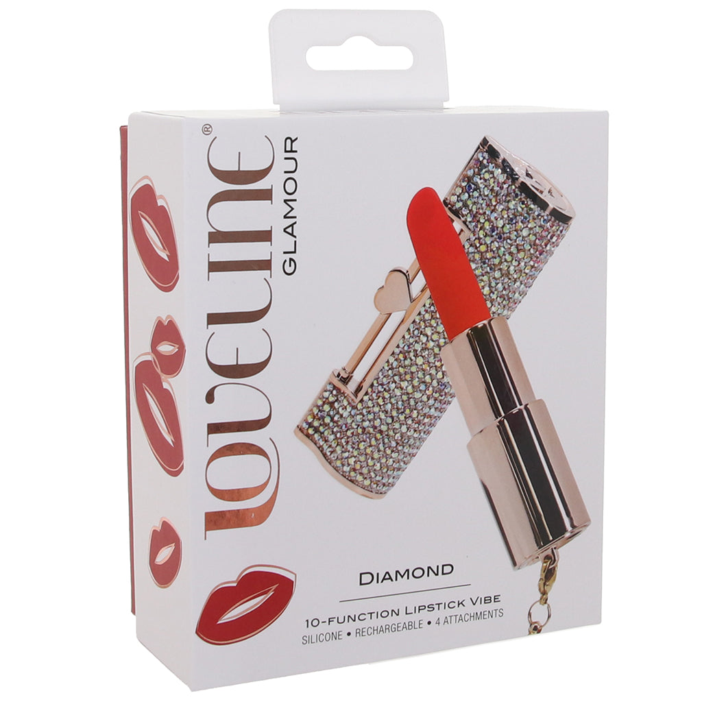 Loveline Loveline Diamond Lipstick Vibe with Attachments - Vibrators - HoneyHugs Canada (View 9)