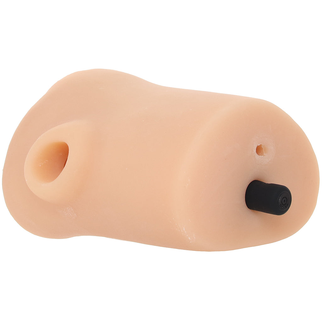 PDX Double Pounder Vibrating Squeeze Stroker in Light