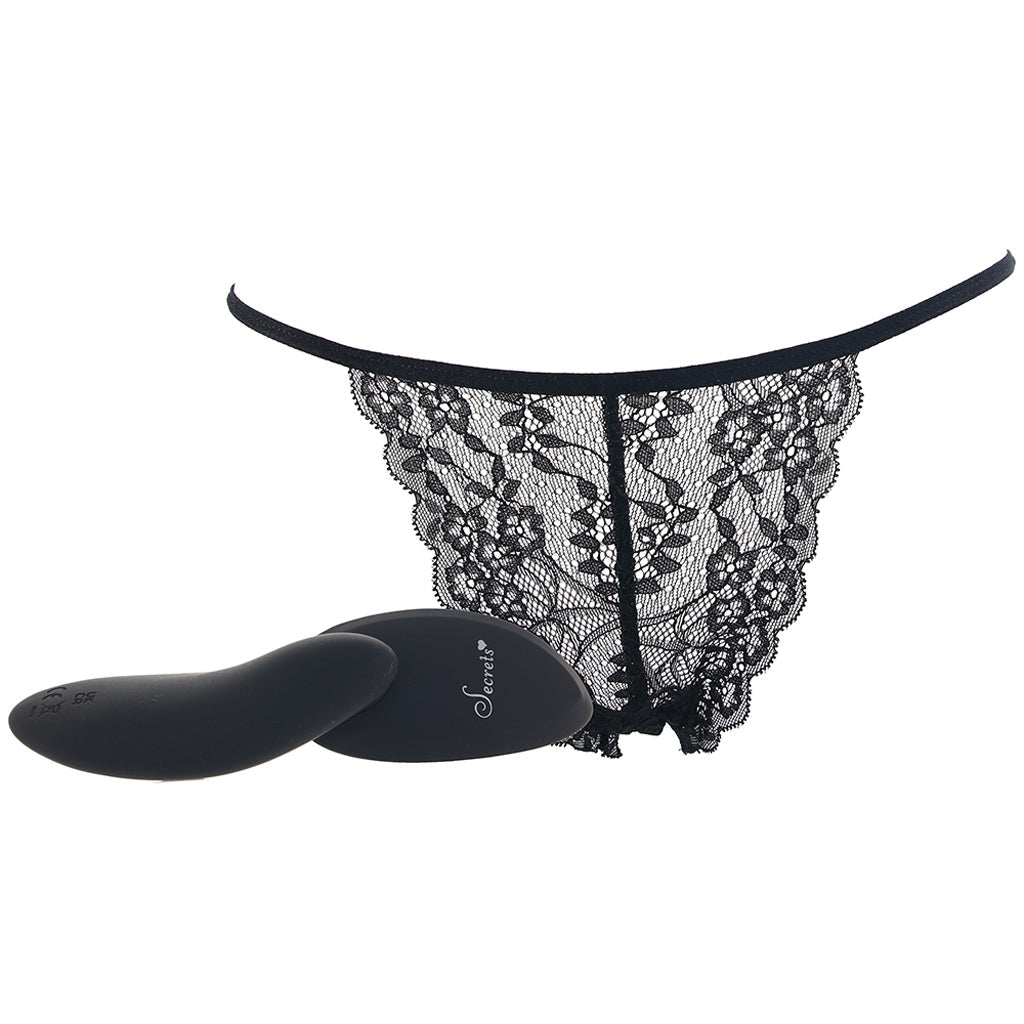Secrets Black Lace Bikini & Remote Panty Vibe XL - Vibrators - HoneyHugs Canada