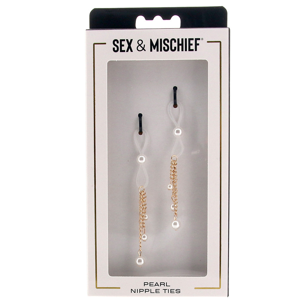Sex & Mischief Pearl Nipple Ties: Luxurious, Adjustable & Pinch-Free Adornment