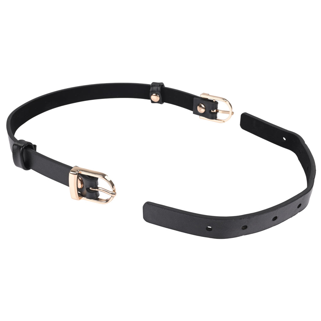 Sex & Mischief Double Buckle Day Collar | Luxe Vegan Leather & Gold
