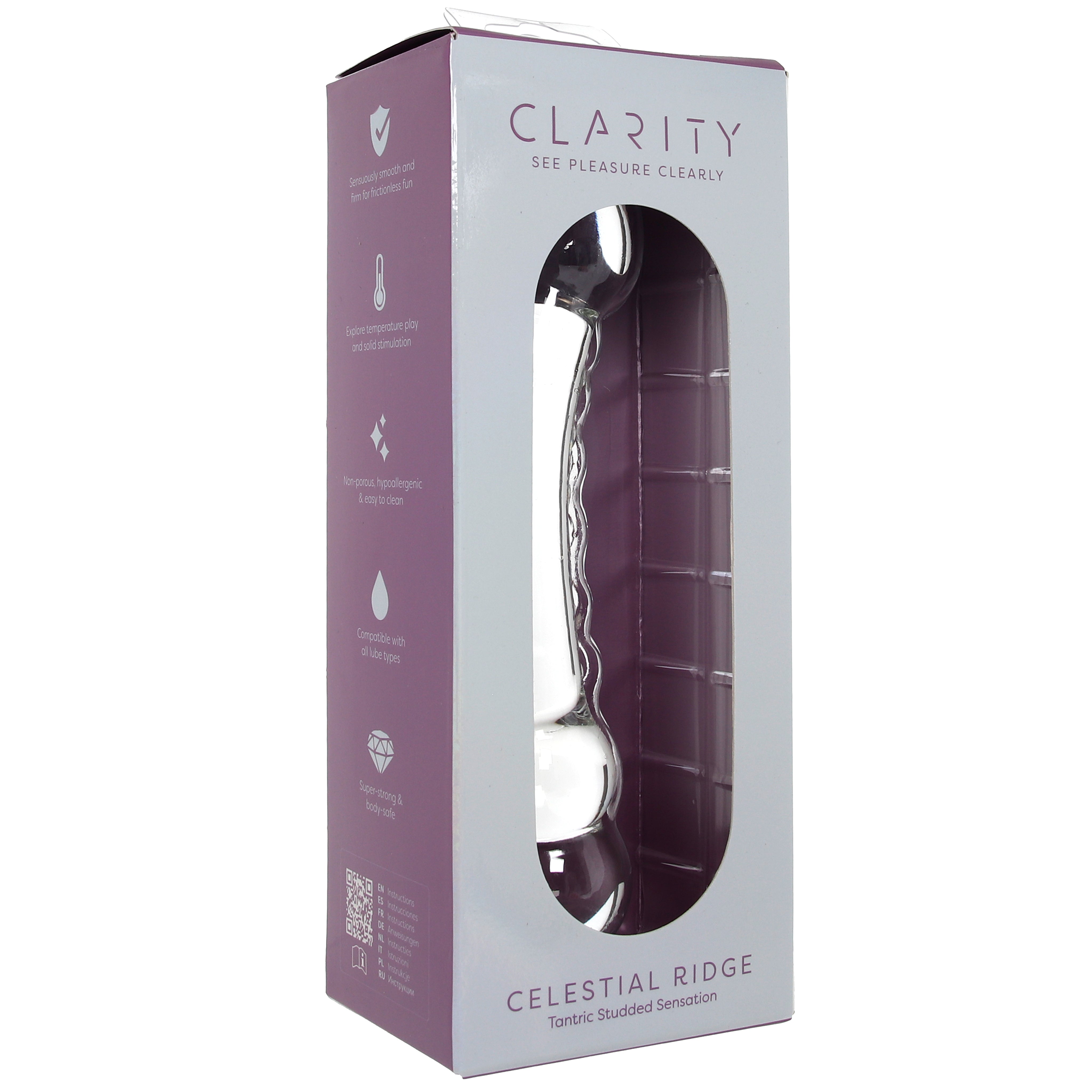 Clarity Celestial Ridge Double-Ended Glass Dildo