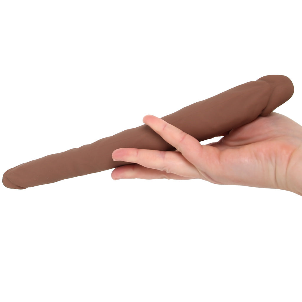 Silicone Studs Bend & Hold 12 Inch Dildo in Brown