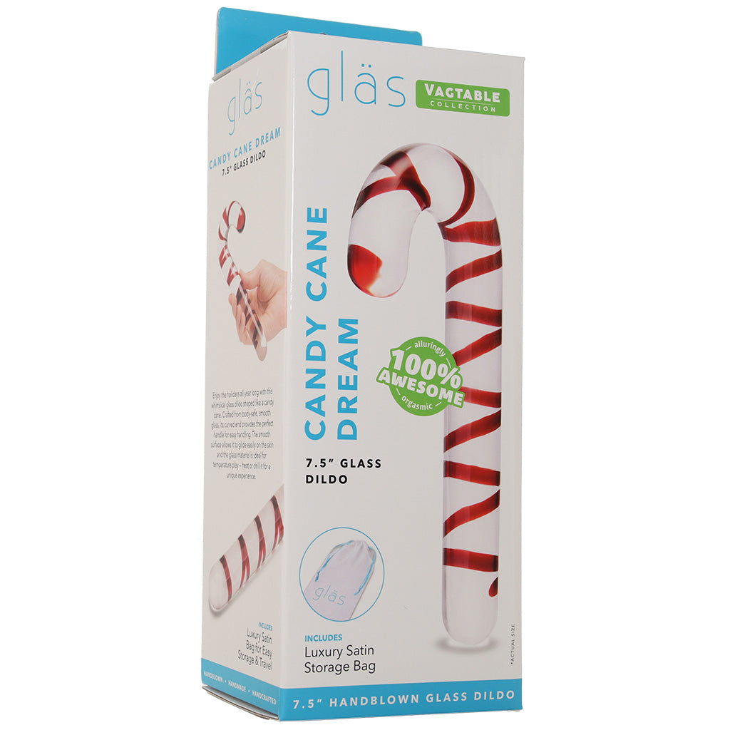 gläs Candy Cane Dream Glass Dildo