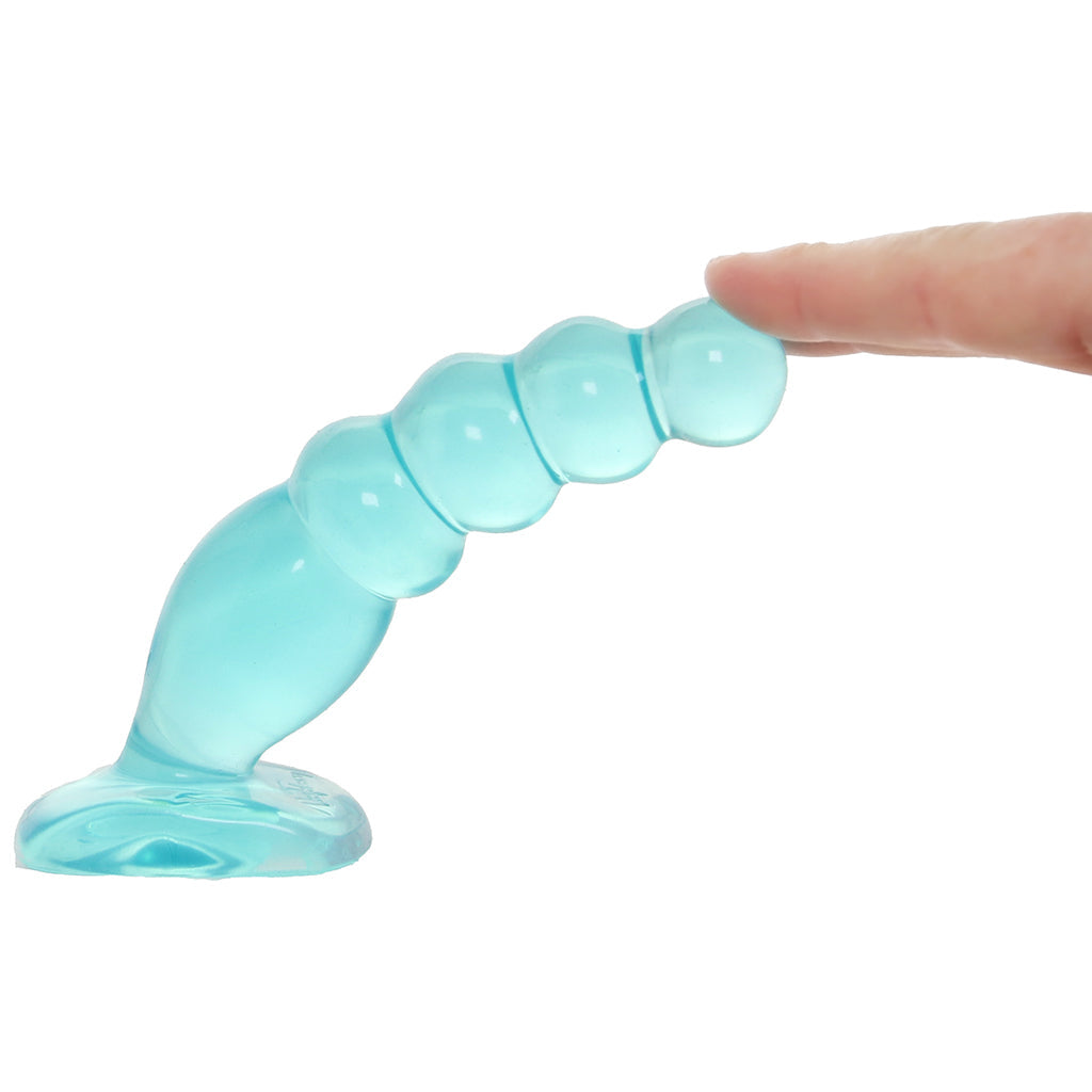 Crystal Jellies Beaded Anal Delight Dildo in Teal