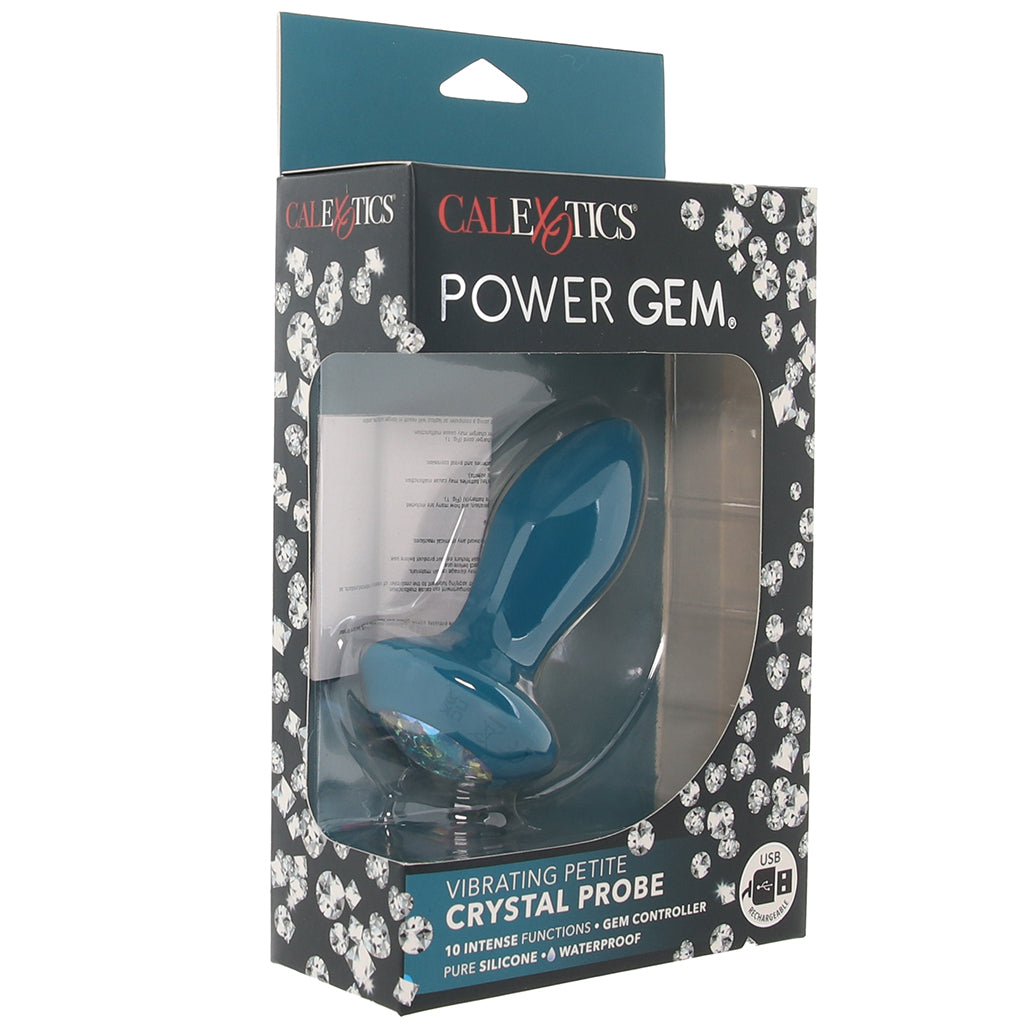 Power Gem Vibrating Petite Crystal Probe in Blue