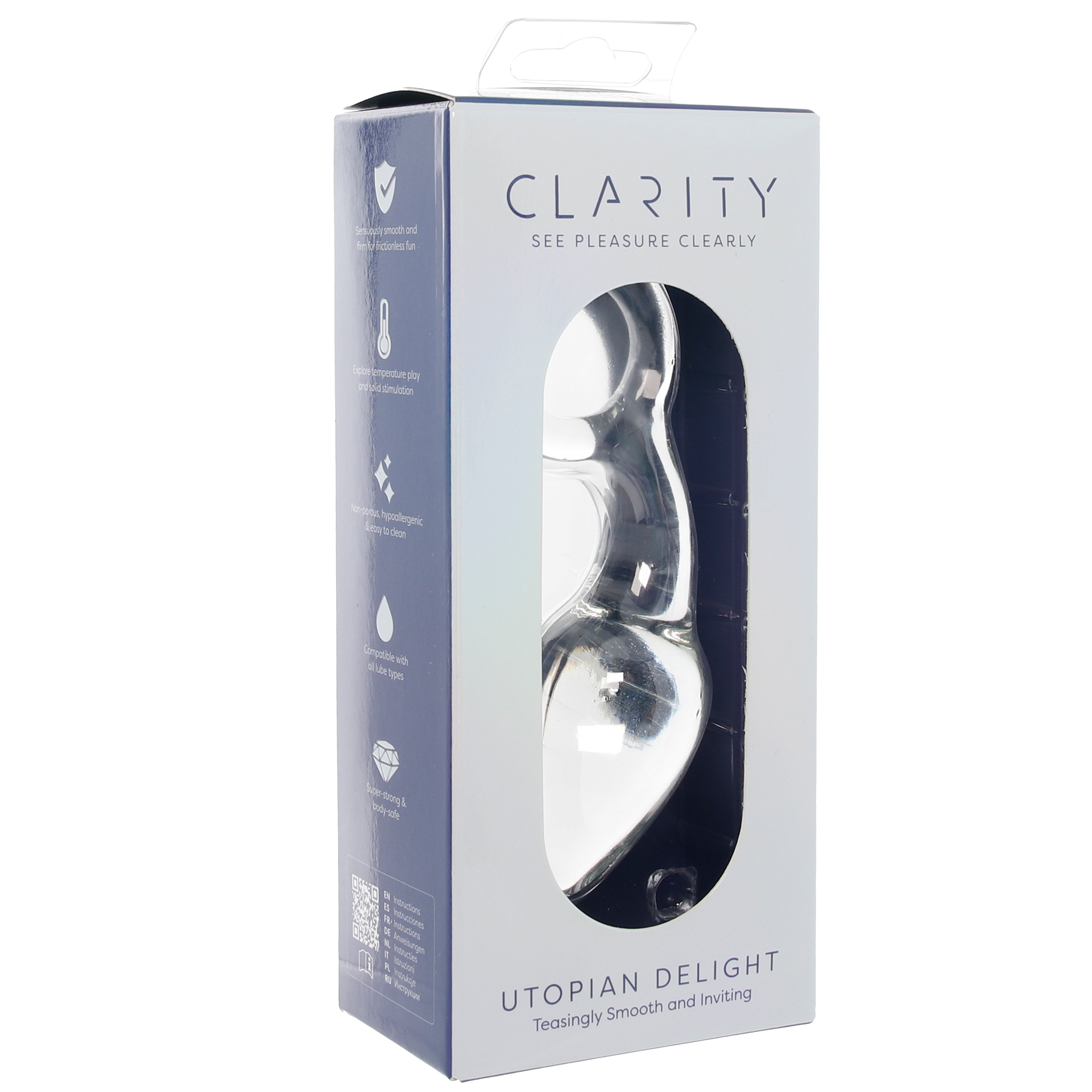 Clarity Utopian Delight Curved Glass Butt Plug