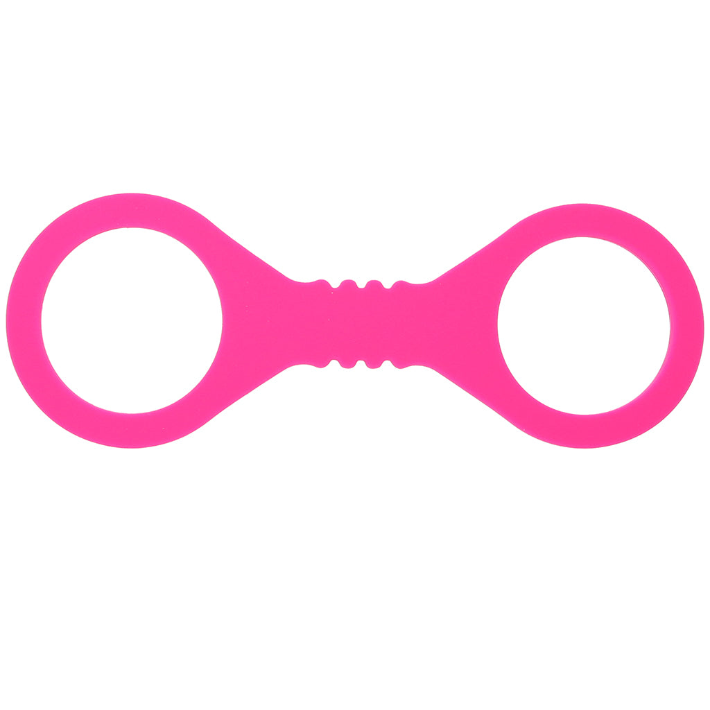 Sex & Mischief Hot Pink Silicone Cuffs in Small