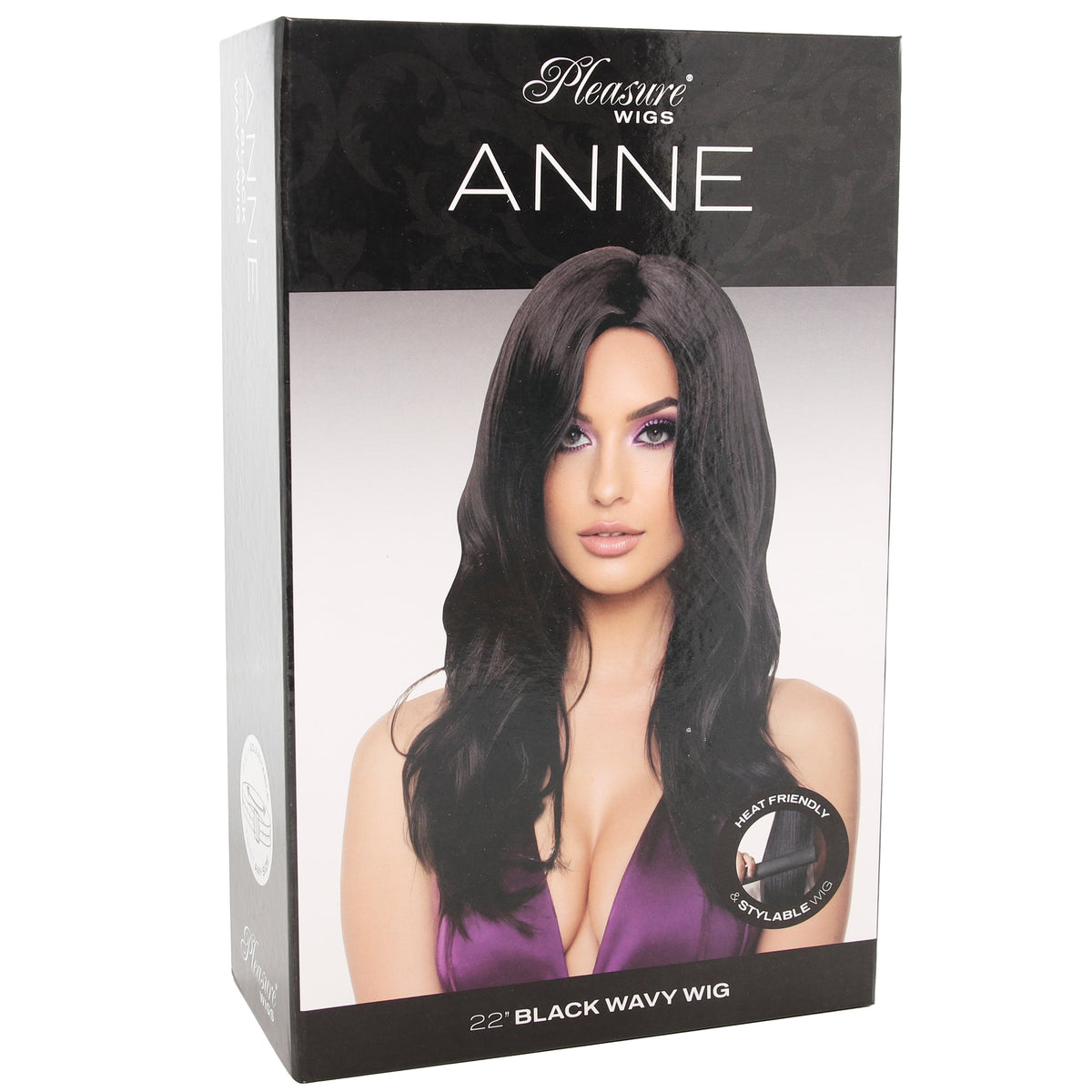 Anne Long Wavy Wig in Black