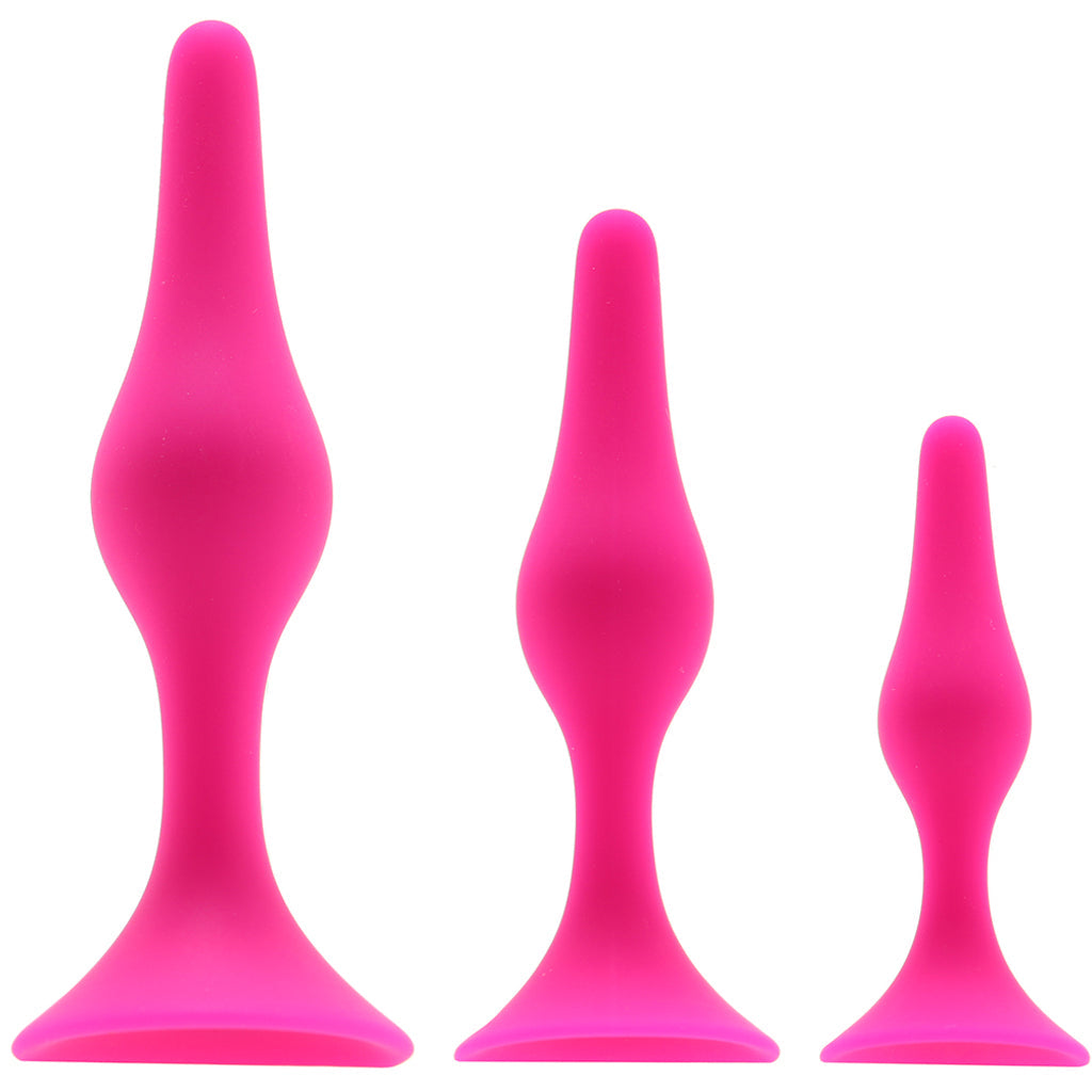 Luxe Pink Silicone Beginner Butt Plug Kit | Three Sizes for Elegant Exploration