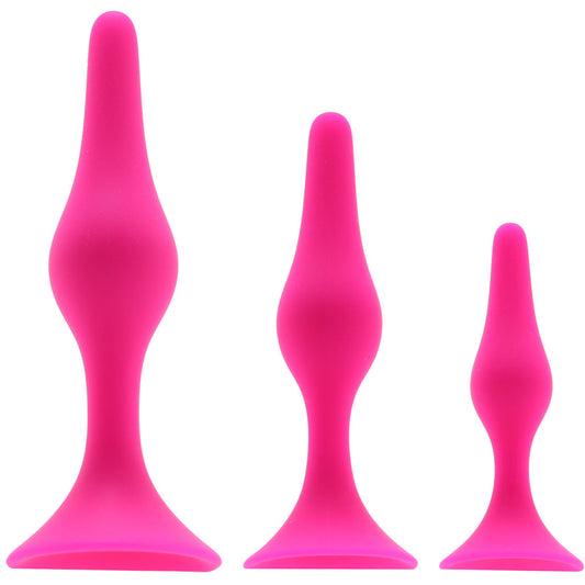Luxe Pink Silicone Beginner Butt Plug Kit | Three Sizes for Elegant Exploration