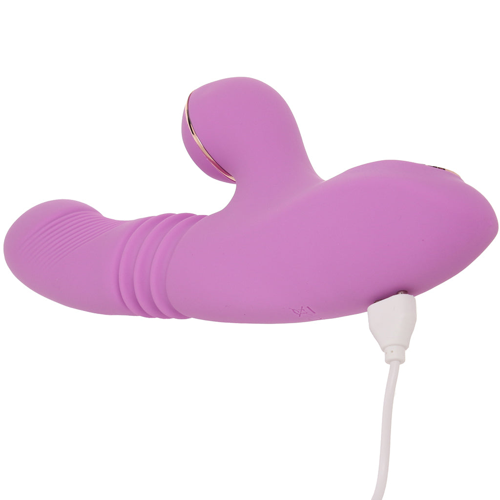 XR Brands Shegasm Pro-Thrust Suction Rabbit in Pink - Vibrators - HoneyHugs Canada (View 7)