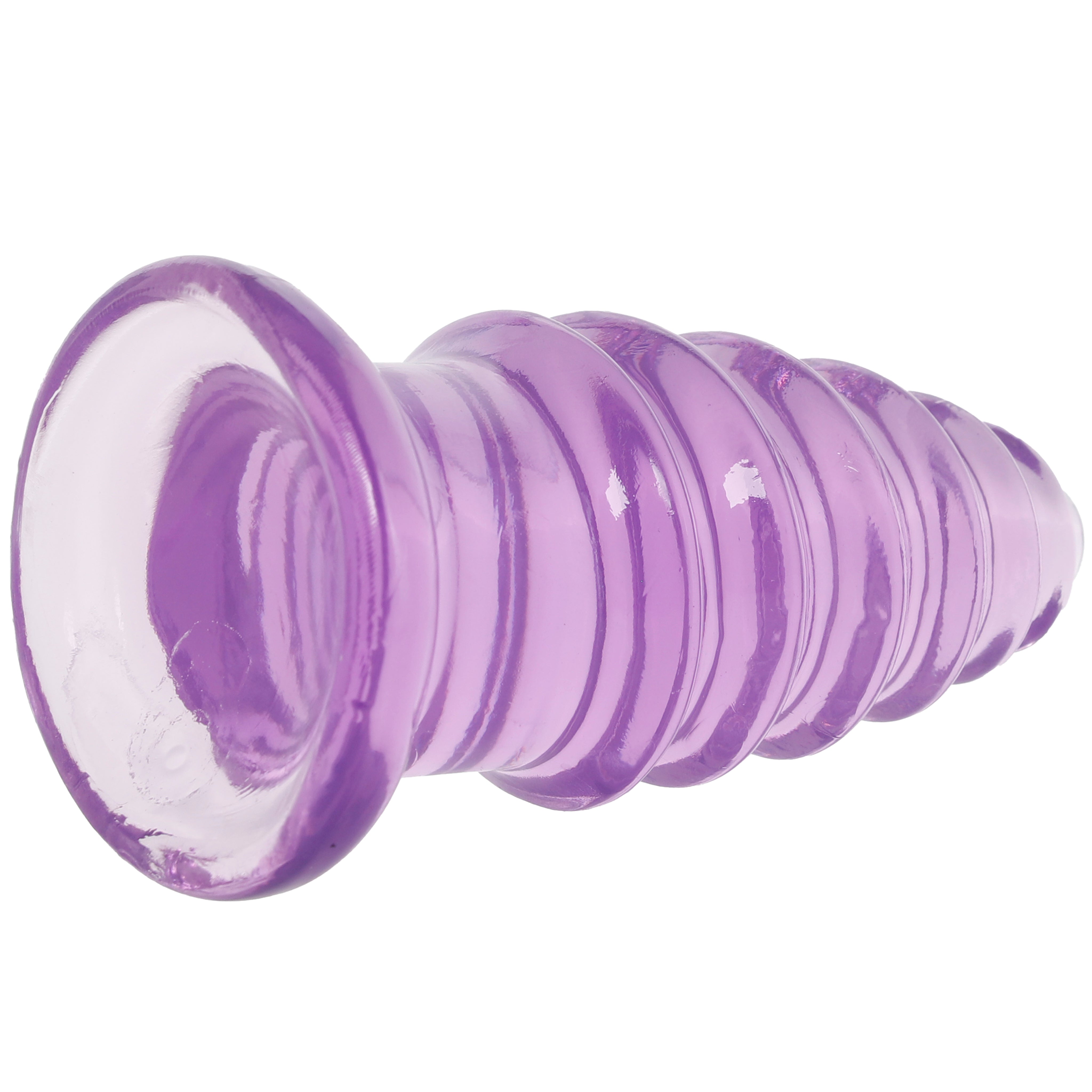 Crystal Jellies 6 Inch Anal Twist Butt Plug in Purple