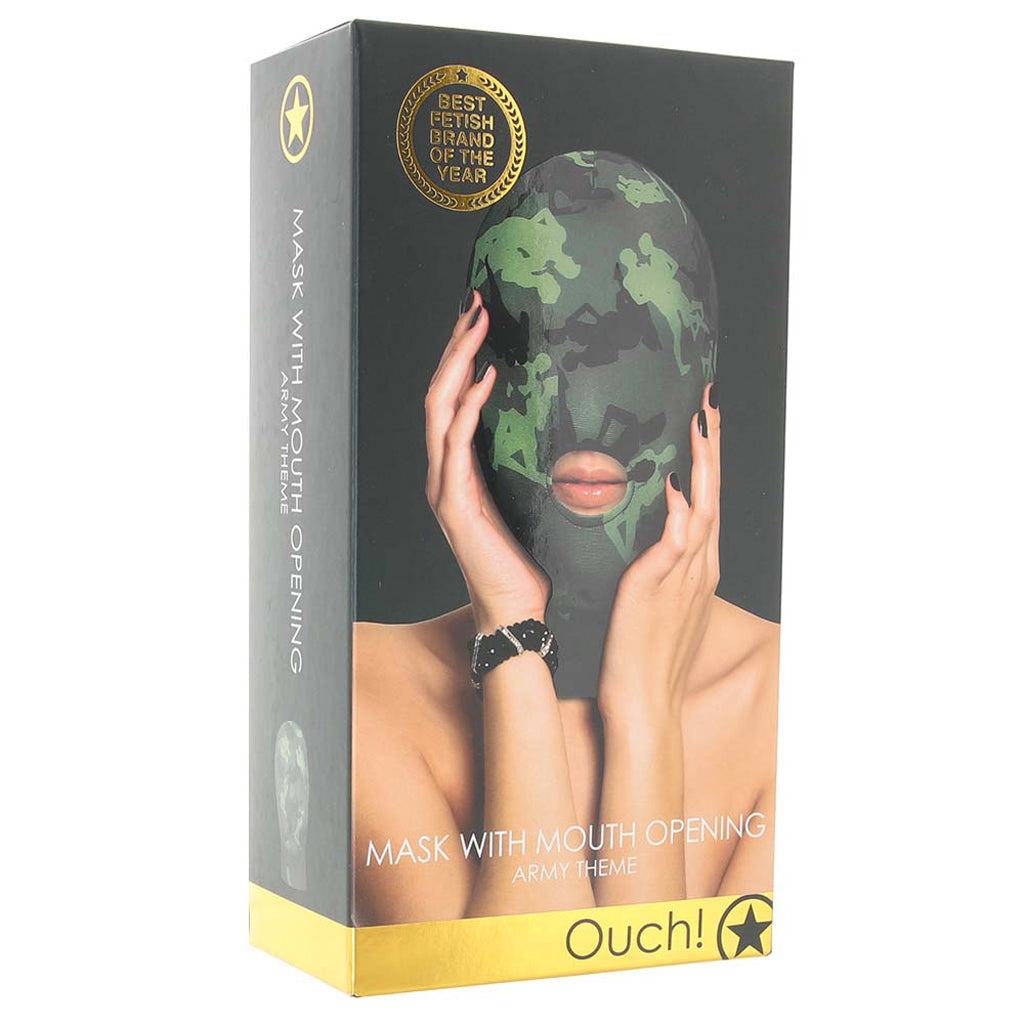 Ouch! Army Themed Mask with Mouth Opening