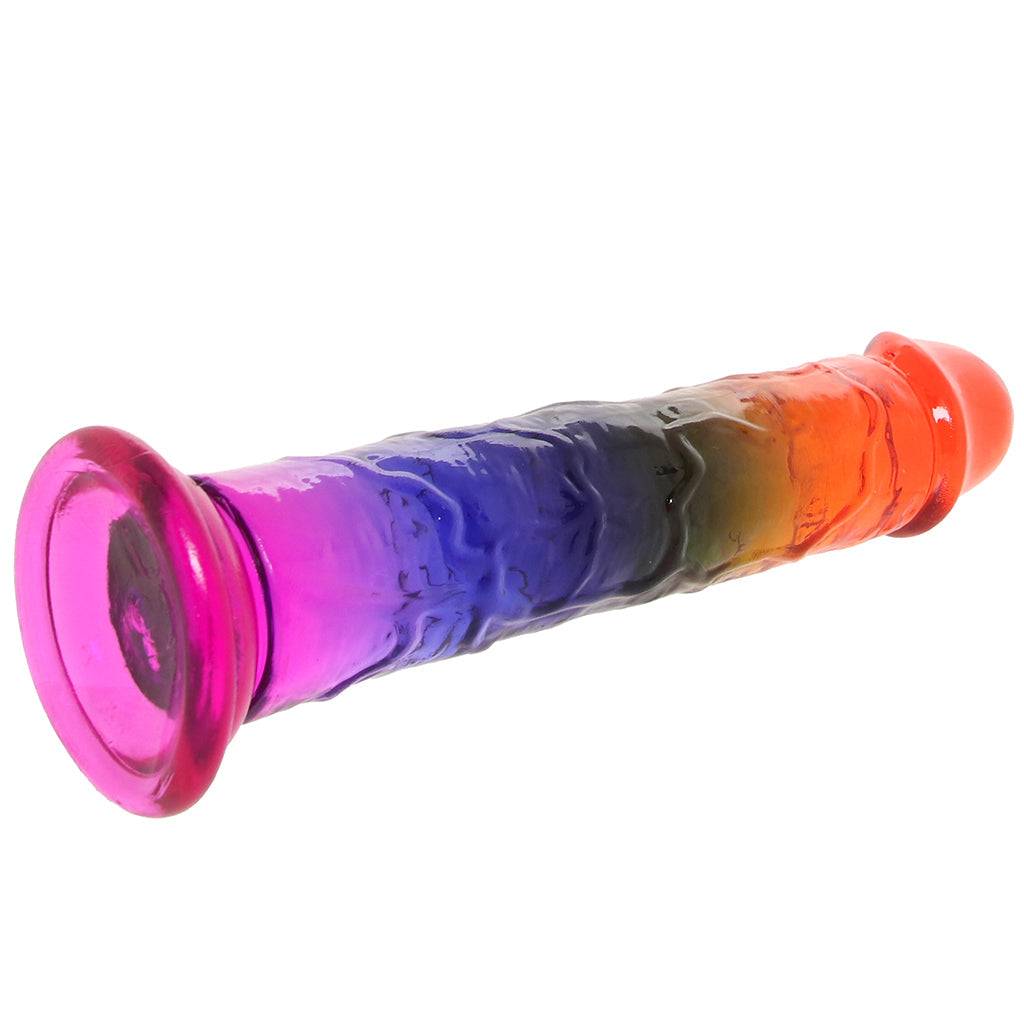 Crystal Jellies 7 Inch Classic Dildo in Rainbow