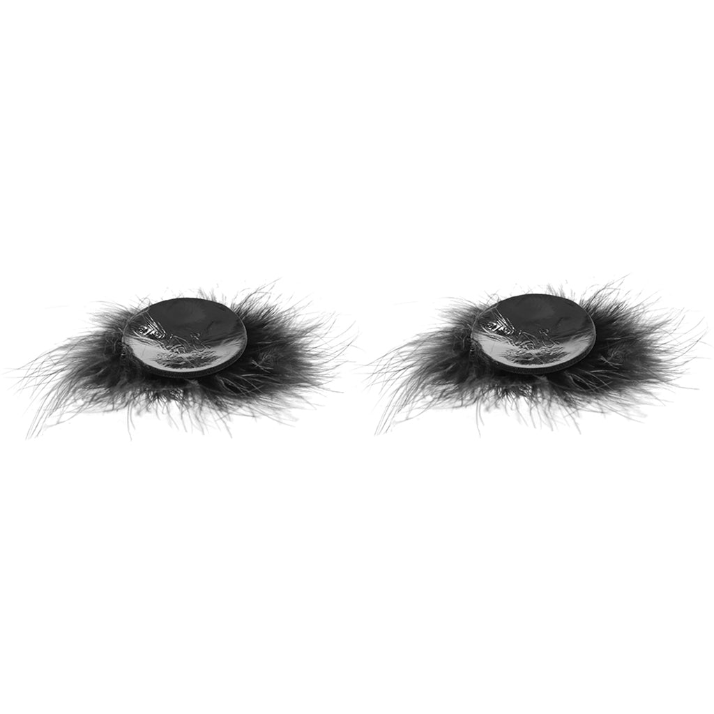 Nipple Couture Black Marabou Feather Covers - Reusable Adornments for Daring Style