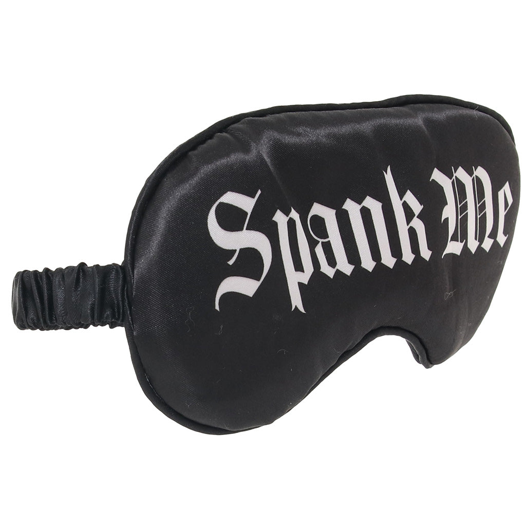 Ouch! Spank Me Printed Satin Blindfold - Luxurious Sensory Deprivation Mask