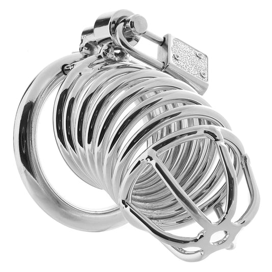 Blue Line Deluxe Silver Steel Chastity Cage – Ultimate Control & Luxury