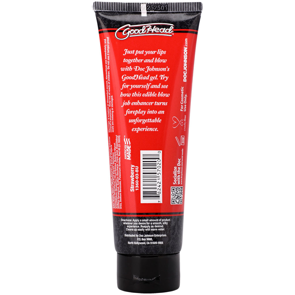 GoodHead Oral Delight Strawberry Gel - Luscious Edible Lube 4oz/113g