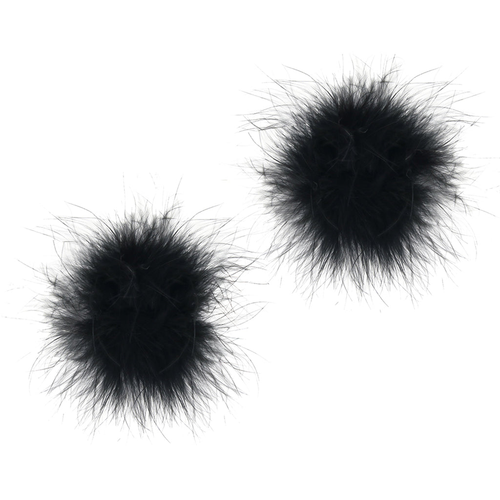 Nipple Couture Black Marabou Feather Covers - Reusable Adornments for Daring Style