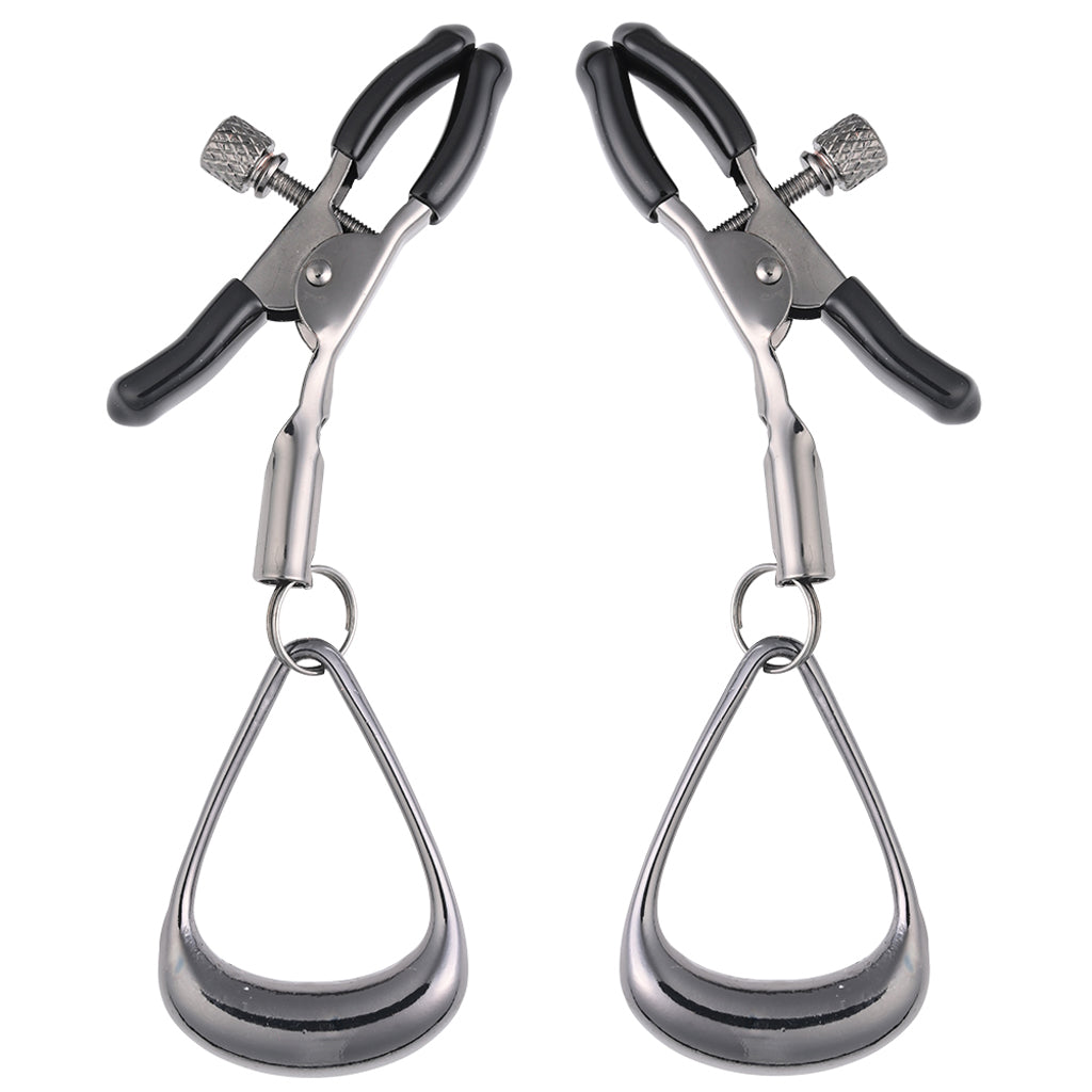 Exquisite Velvet Noir Nipple Clamps | Adjustable Tugging Pleasure by Sportsheets