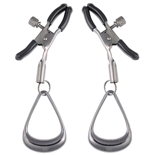 Exquisite Velvet Noir Nipple Clamps | Adjustable Tugging Pleasure by Sportsheets