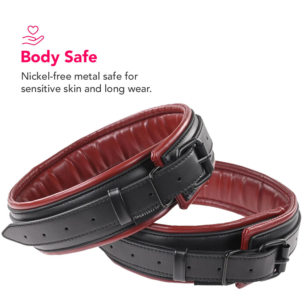 Saffron Deluxe Vegan Leather Thigh & Wrist Cuff Set | Sportsheets Versatile Restraints