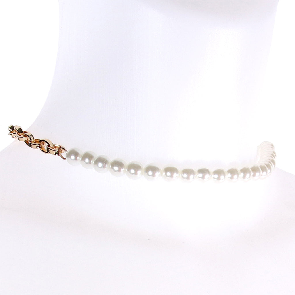 Sex & Mischief Pearl Day Collar | Rose Gold Chain & Discreet Elegance