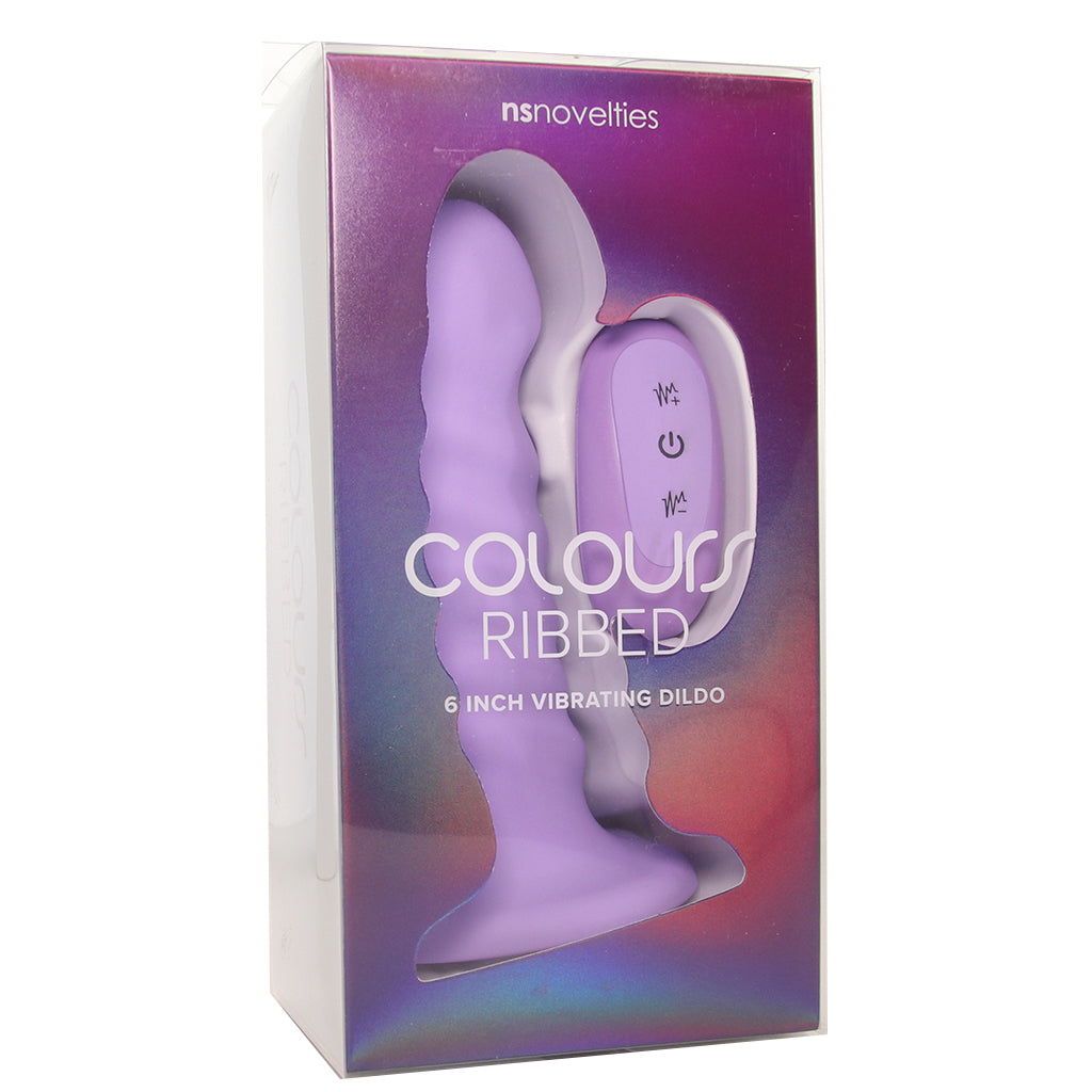 Colours 6 Inch Ribbed Remote Vibe in Purple
