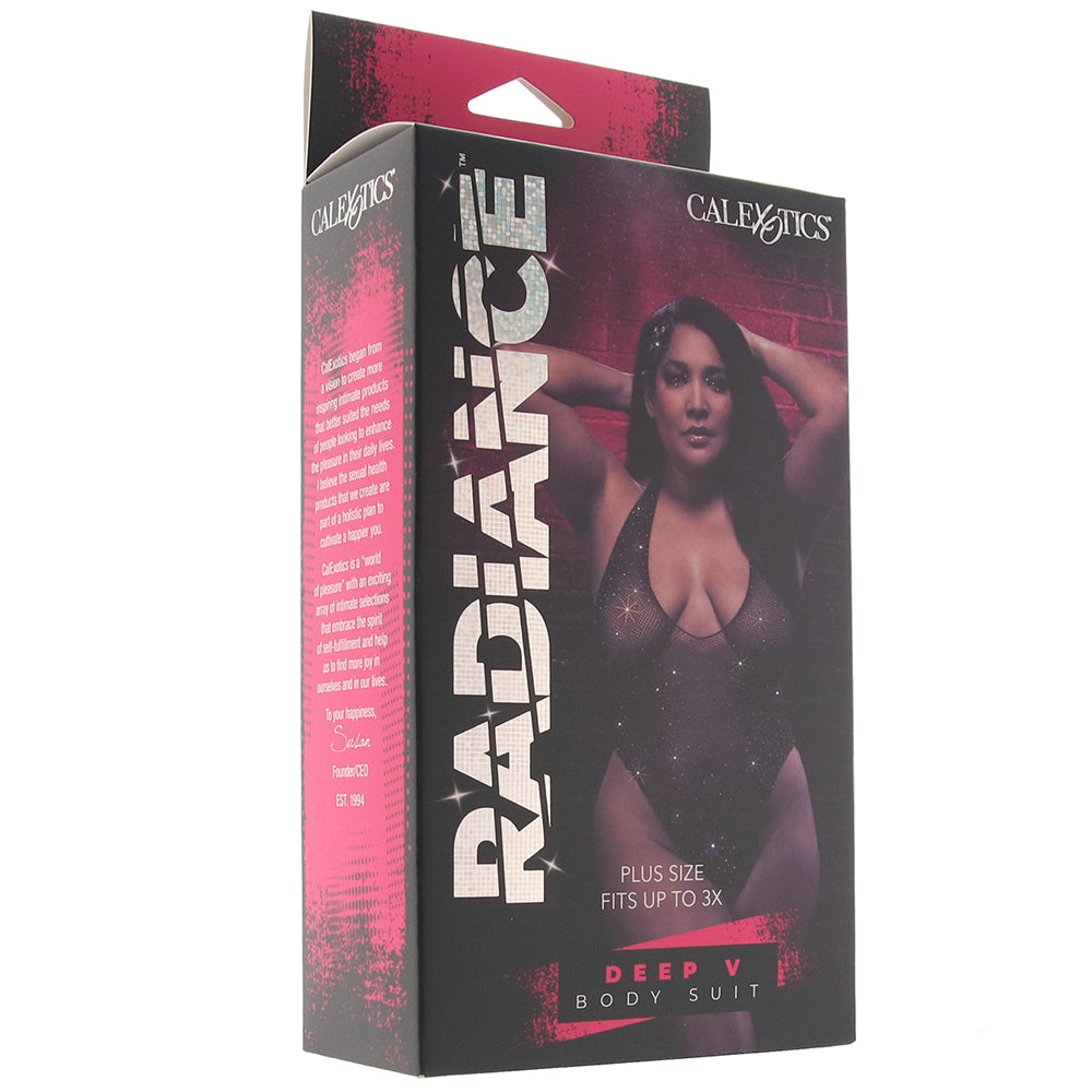 Radiance Deep V Black Body Suit XL